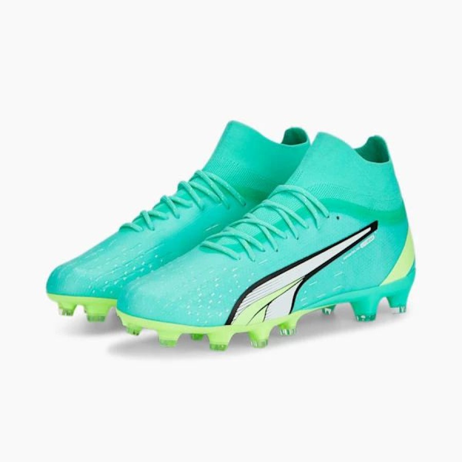 Shoes * | Ultra Pro Fg/Ag Men'S Soccer Cleats Electric Peppermint-Puma White-Fast Yellow