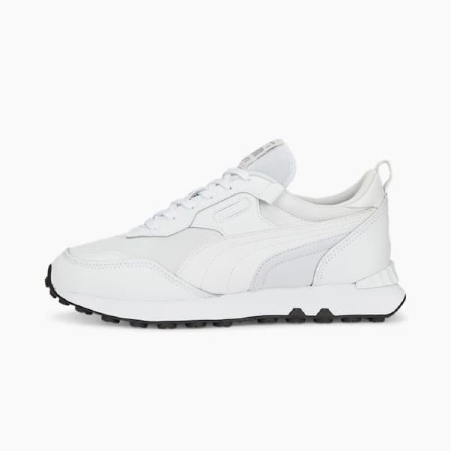 Shoes * | Rider Fv Leather Sneakers Puma White-Puma Black