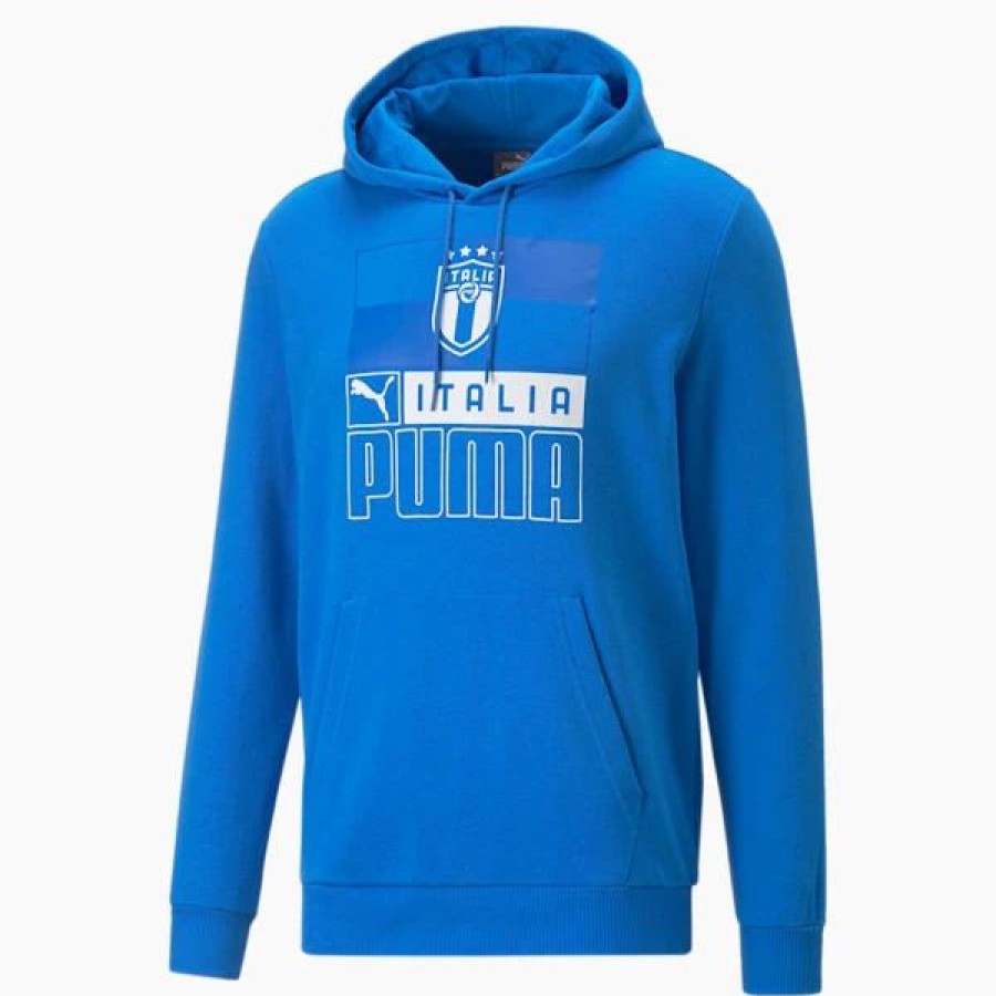 Clothing * | Italy Soccer Ftblcore Men'S Hoodie Ultra Blue-Puma White