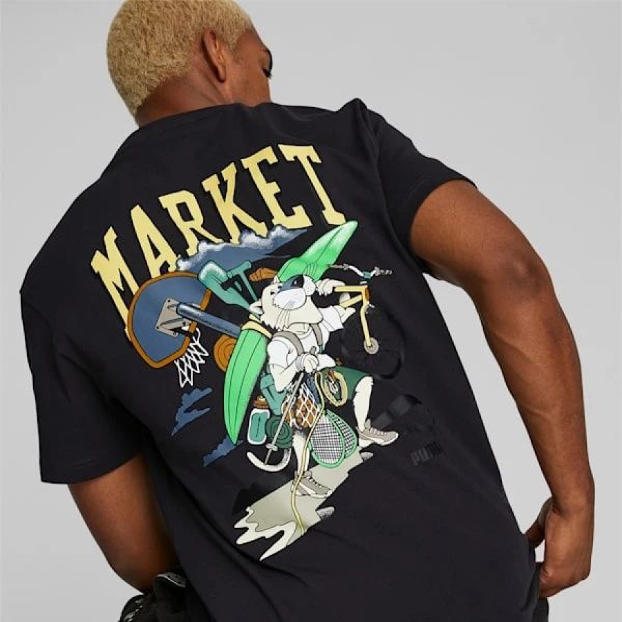 Clothing * | Puma X Market Men'S Graphic Tee Phantom Black