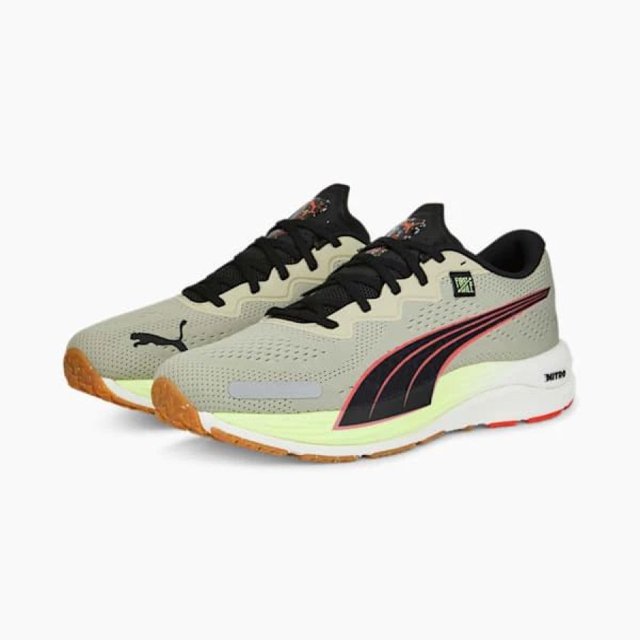 Shoes * | Puma X First Mile Velocity Nitro 2 Men'S Running Shoes Pebble Gray-Firelight-Puma Black