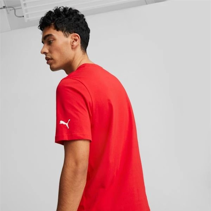 Clothing * | Puma Scuderia Ferrari Big Shield Men'S Tee Rosso Corsa