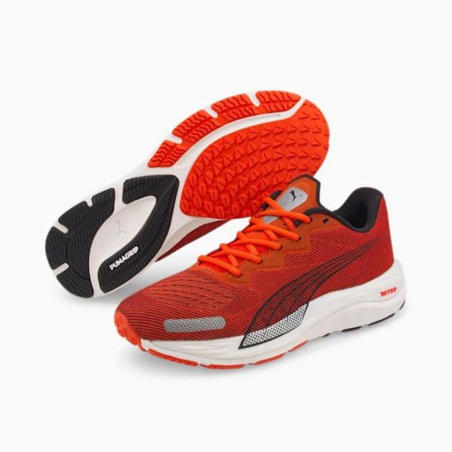 Shoes * | Velocity Nitro 2 Men'S Running Shoes Cherry Tomato-Puma Black