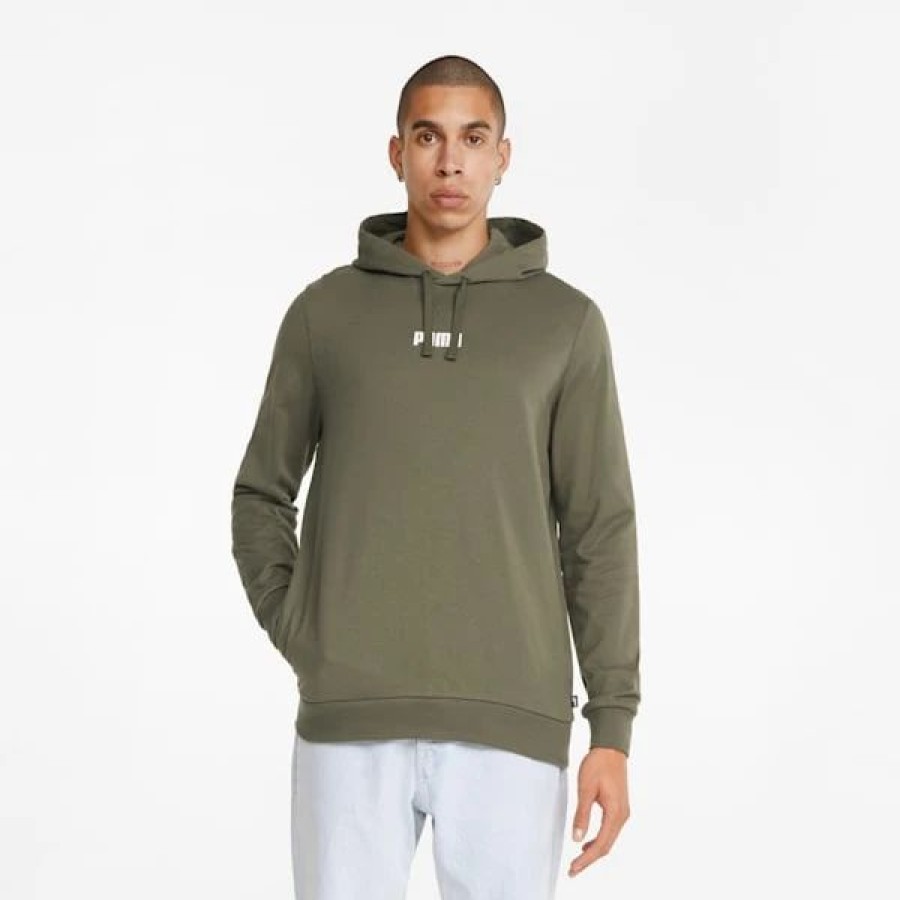 Clothing * | Puma Modern Basics Men'S Hoodie Dark Green Moss