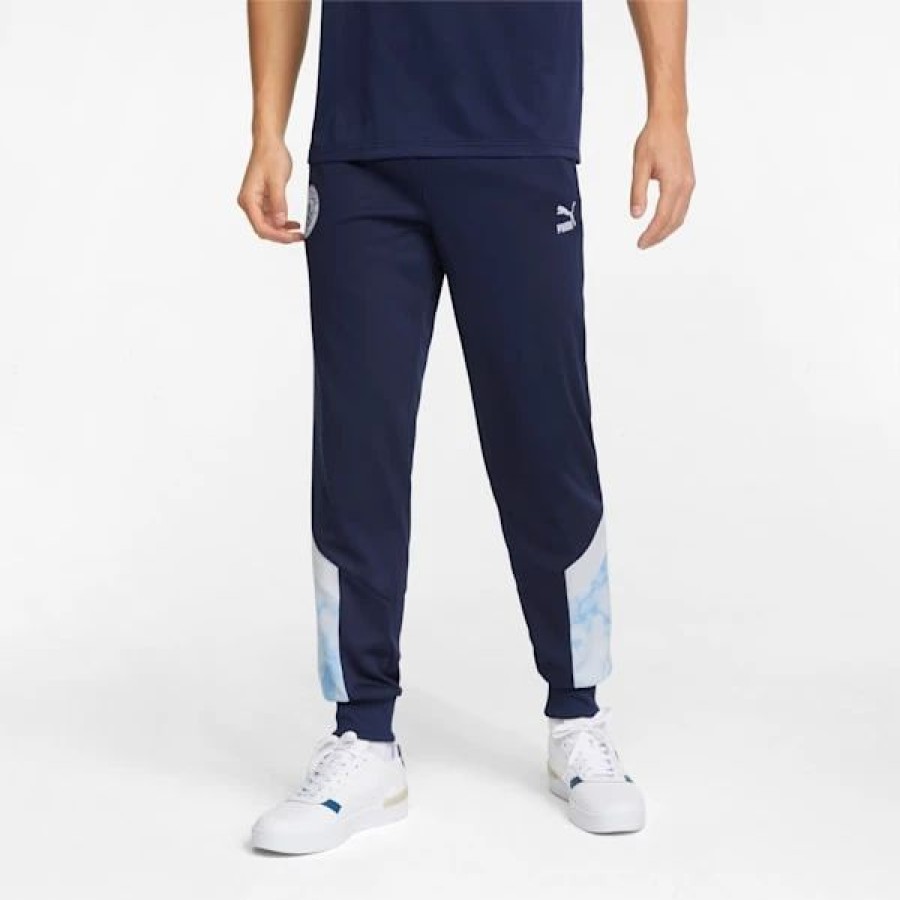 Clothing * | Man City Iconic Mcs Men'S Soccer Track Pants Peacoat-Puma White