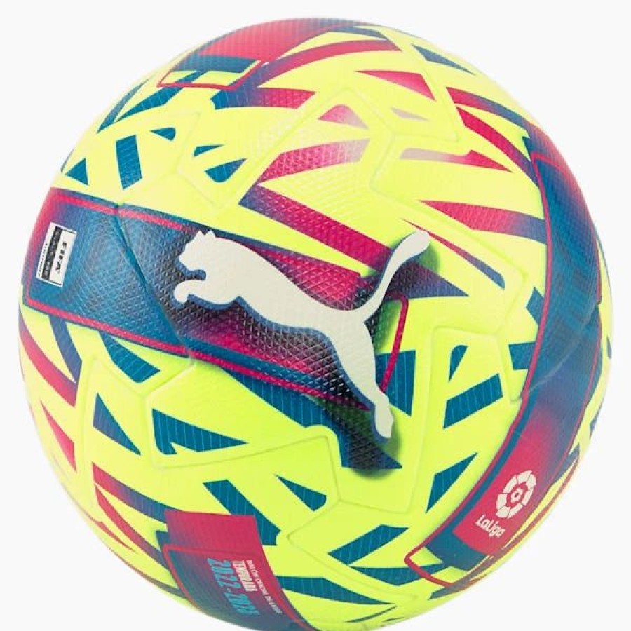 Sports * | Puma Orbita La Liga 1 Pro Match Soccer Ball Lemon Tonic-Beetroot Purple-Blue Atoll