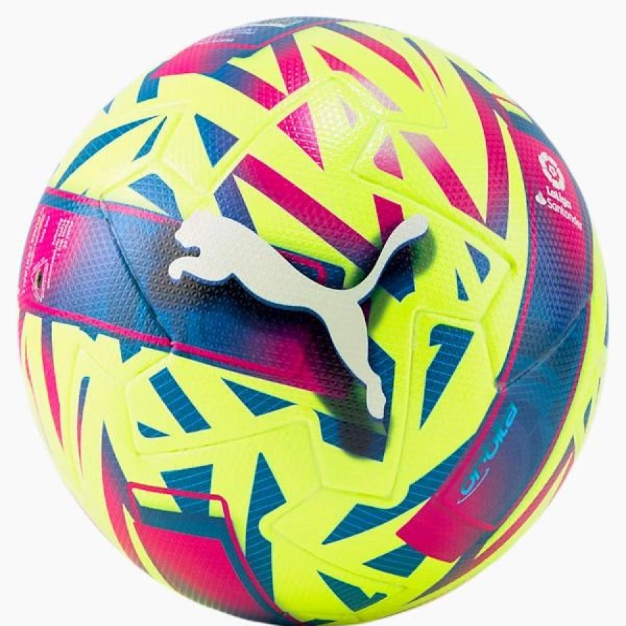 Sports * | Puma Orbita La Liga 1 Pro Match Soccer Ball Lemon Tonic-Beetroot Purple-Blue Atoll