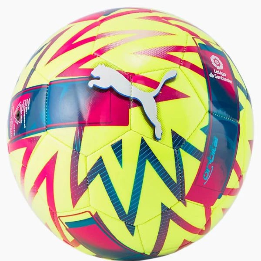 Sports * | Puma Orbita La Liga 1 Ms Mini Soccer Ball Lemon Tonic-Beetroot Purple-Blue Atoll