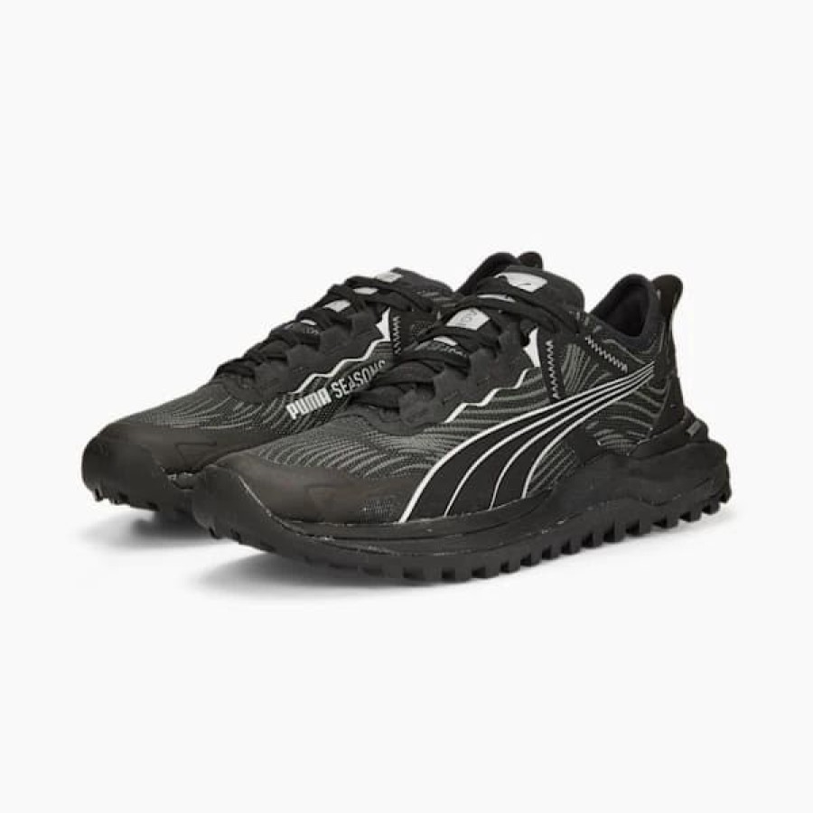 Shoes * | Voyage Nitro 2 Men'S Running Shoes Puma Black-Metallic Silver