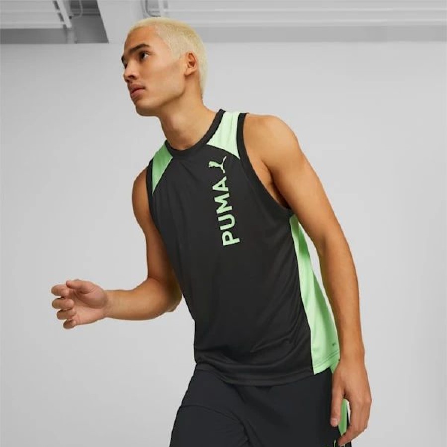 Clothing * | Fit Ultrabreathe Men'S Training Tank Top Puma Black-Fizzy Lime