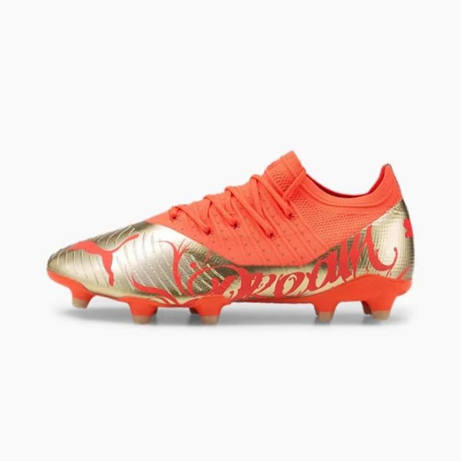 Shoes * | Puma Neymar Jr Future 2.4 Fg/Ag Men'S Soccer Cleats Fiery Coral-Gold