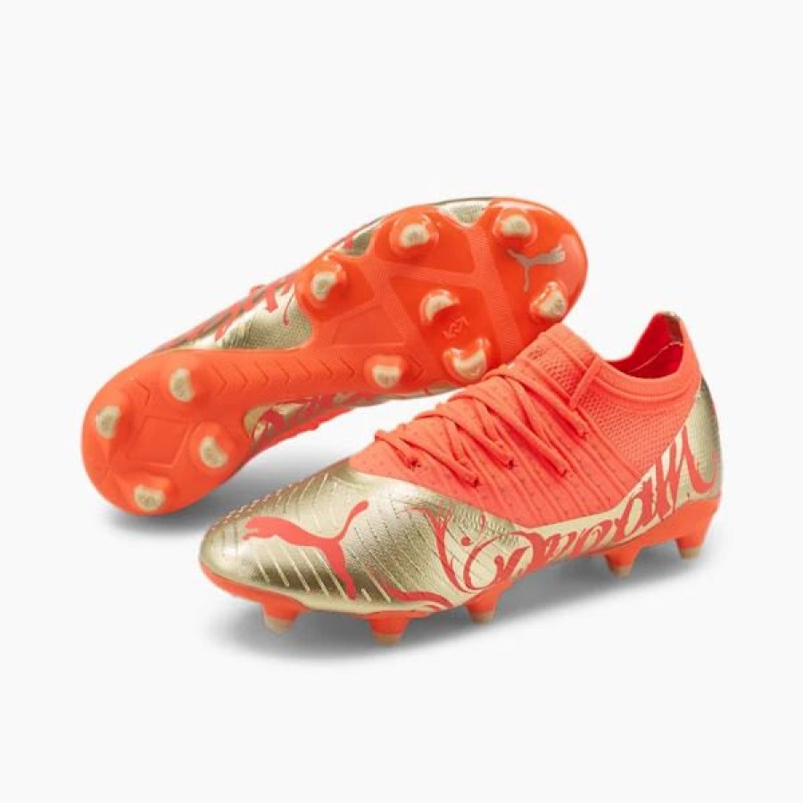 Shoes * | Puma Neymar Jr Future 2.4 Fg/Ag Men'S Soccer Cleats Fiery Coral-Gold