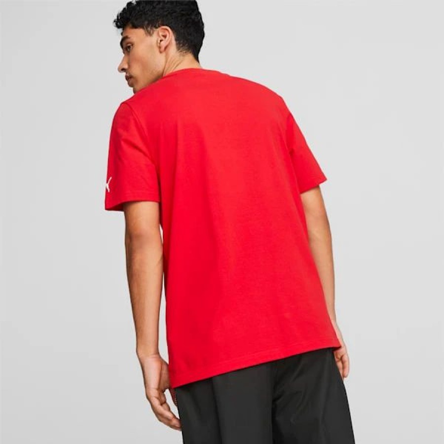 Clothing * | Puma Scuderia Ferrari Race Big Shield Men'S Tonal Tee Rosso Corsa