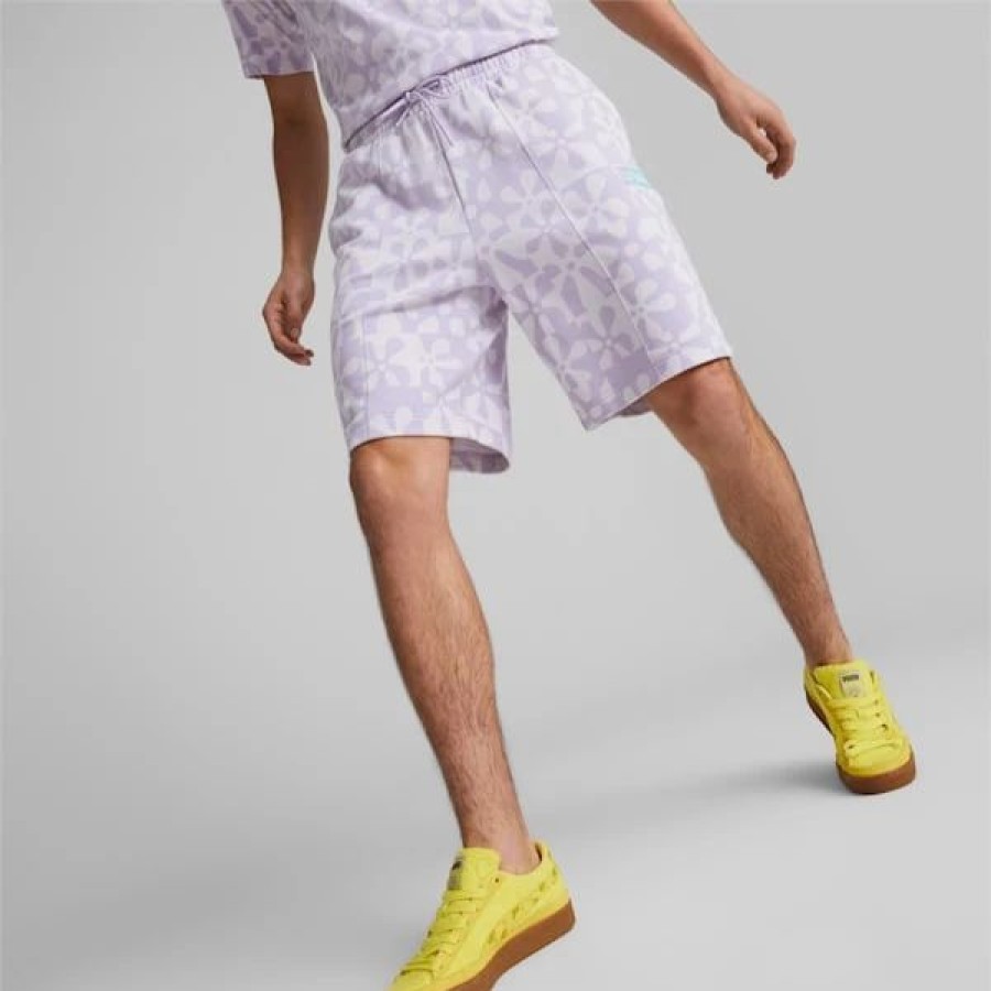 Clothing * | Puma X Spongebob Printed Men'S Shorts Vivid Violet