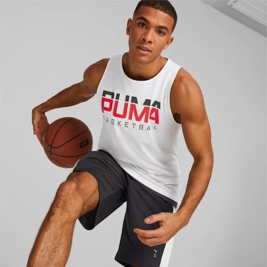 Sports * | Give And Go Men'S Basketball Reversible Tank Top Puma White-Puma Black