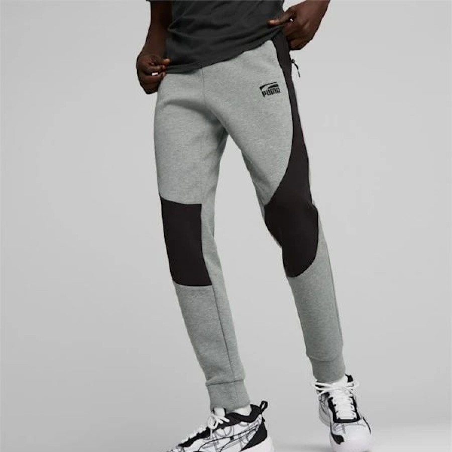 Sports * | Dime Men'S Basketball Pants Medium Gray Heather-Puma Black