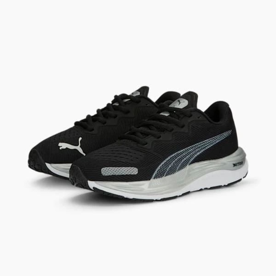 Sport * | Velocity Nitro 2 Big Kids' Running Shoes Puma Black-Puma White-Puma Silver