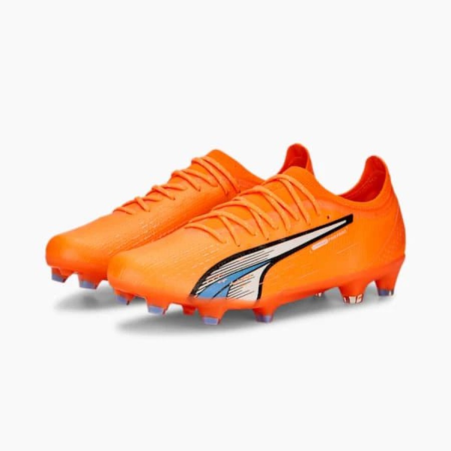 Sports * | Ultra Ultimate Fg/Ag Soccer Cleats Ultra Orange-Puma White-Blue Glimmer