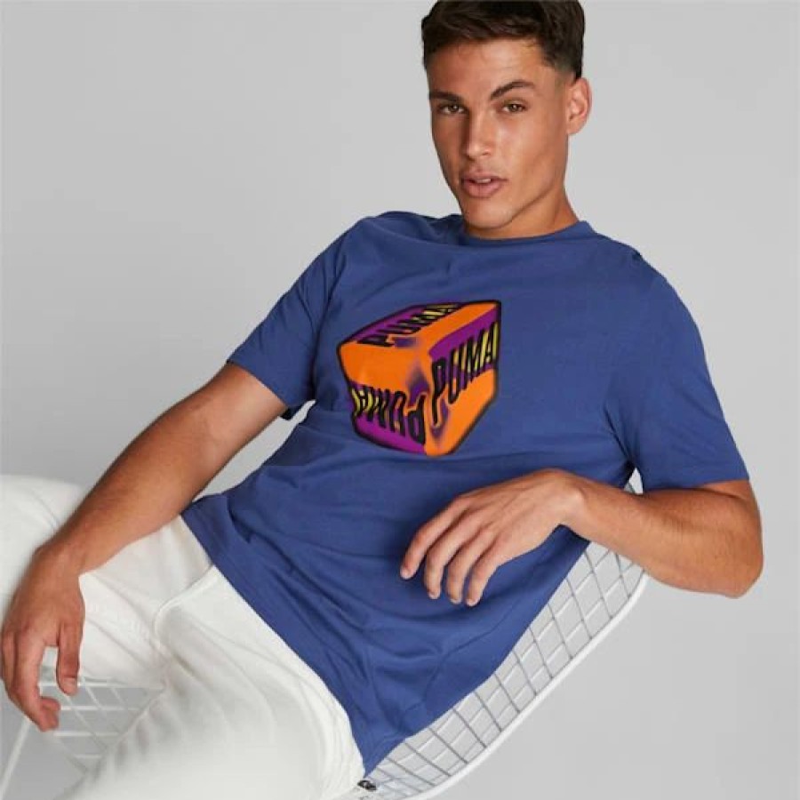 Clothing * | Sportswear By Puma Men'S Graphic Tee Blazing Blue