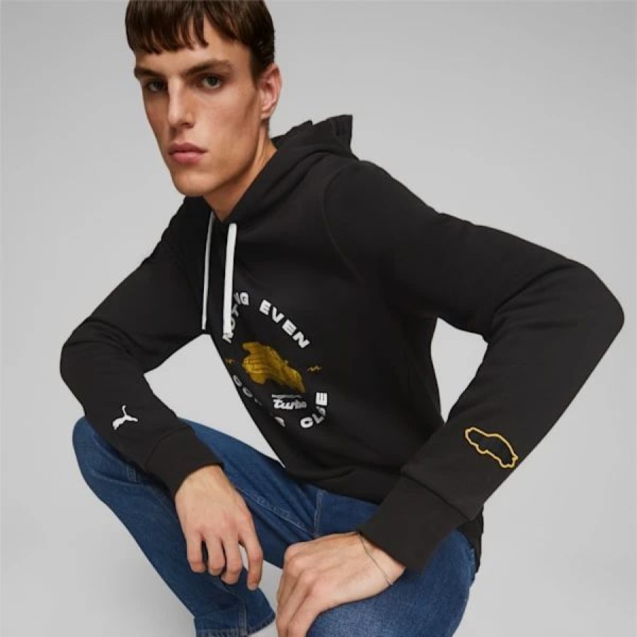 Sports * | Porsche Legacy Men'S Graphic Hoodie Puma Black