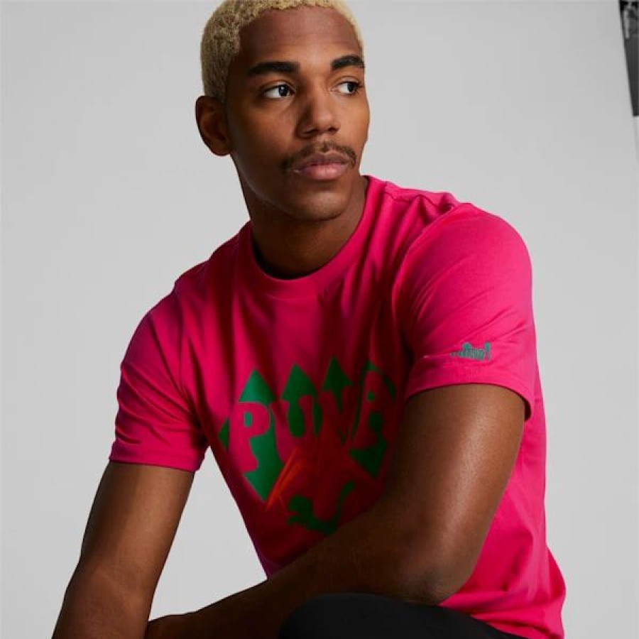 Clothing * | Puma Ski Club Mountain Top Men'S Graphic Tee Rose Red