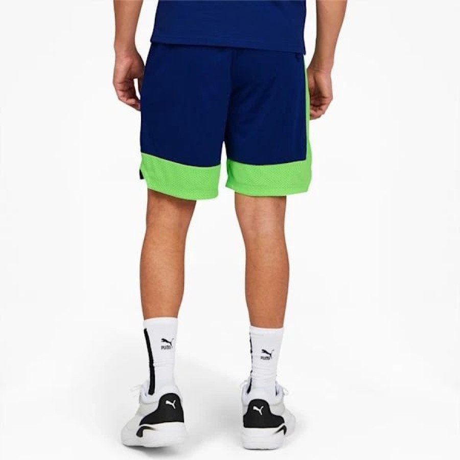 Sports * | Puma X Lamelo Ball Rare Men'S Basketball Shorts Elektro Blue-Green Gecko