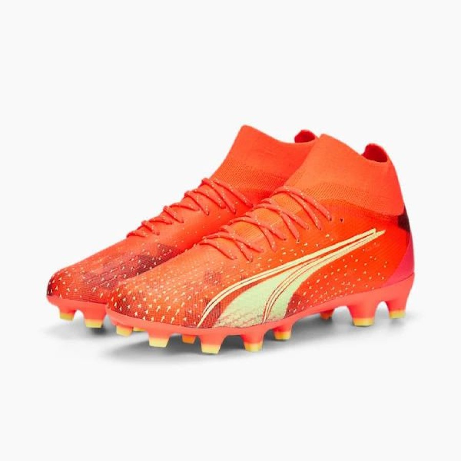 Shoes * | Ultra Pro Fg/Ag Soccer Cleats Fiery Coral-Fizzy Light-Puma Black