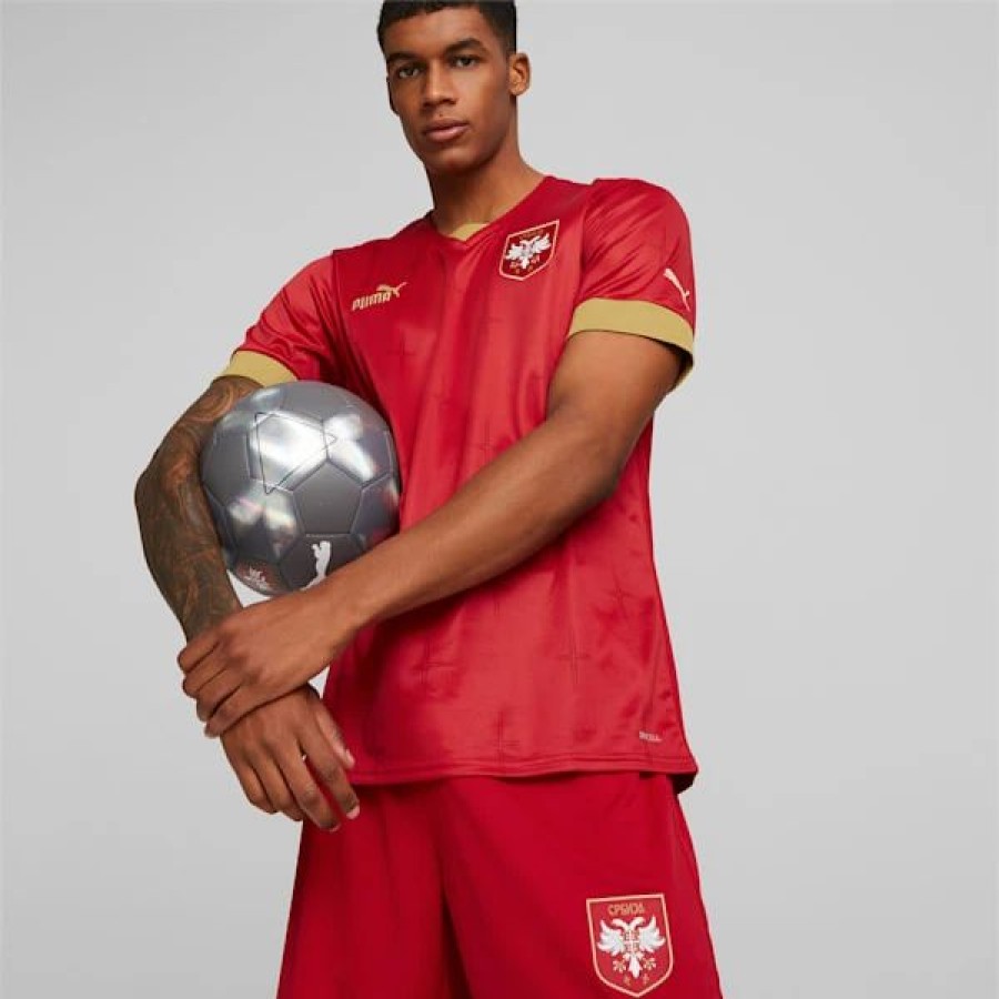 Sports * | Puma Serbia Home '22/'23 Men'S Replica Jersey Chili Pepper-Victory Gold