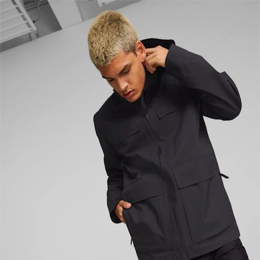 Clothing * | Pumatech Sympatex Men'S Long Rain Jacket Puma Black