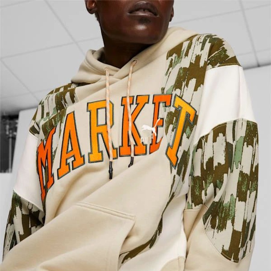 Clothing * | Puma X Market Men'S Relaxed Hoodie Putty