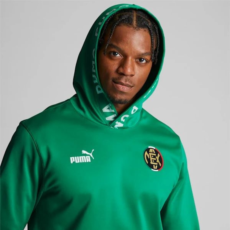 Sports * | Ftblcore Fan Fleece Men'S Soccer Hoodie Pepper Green-Puma White