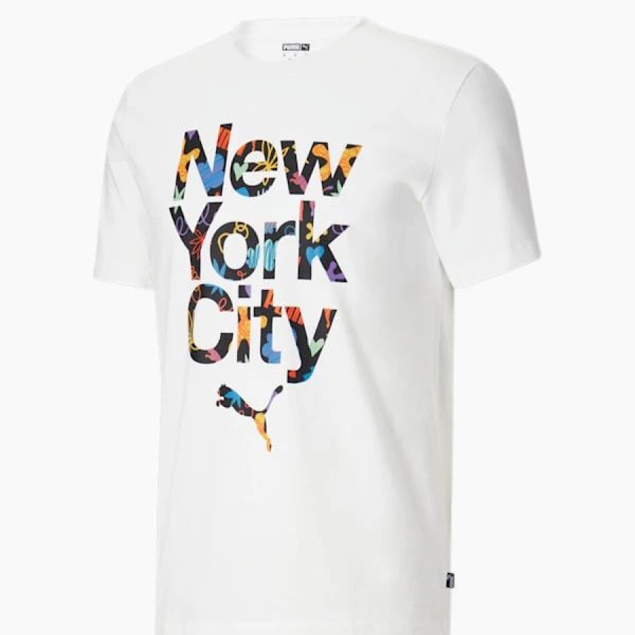 Clothing * | Puma Nyc City Pattern Men'S Tee Puma White