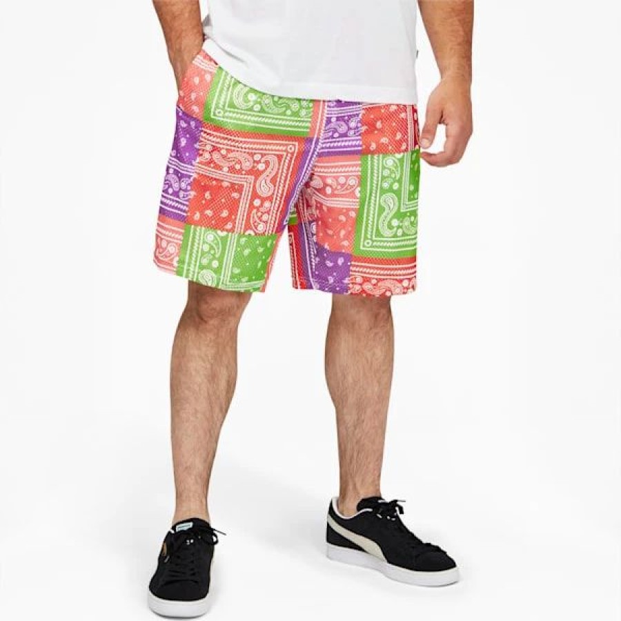 Sports * | Puma X Lamelo Ball Not From Here Paisley Printed Men'S Basketball Shorts Puma White