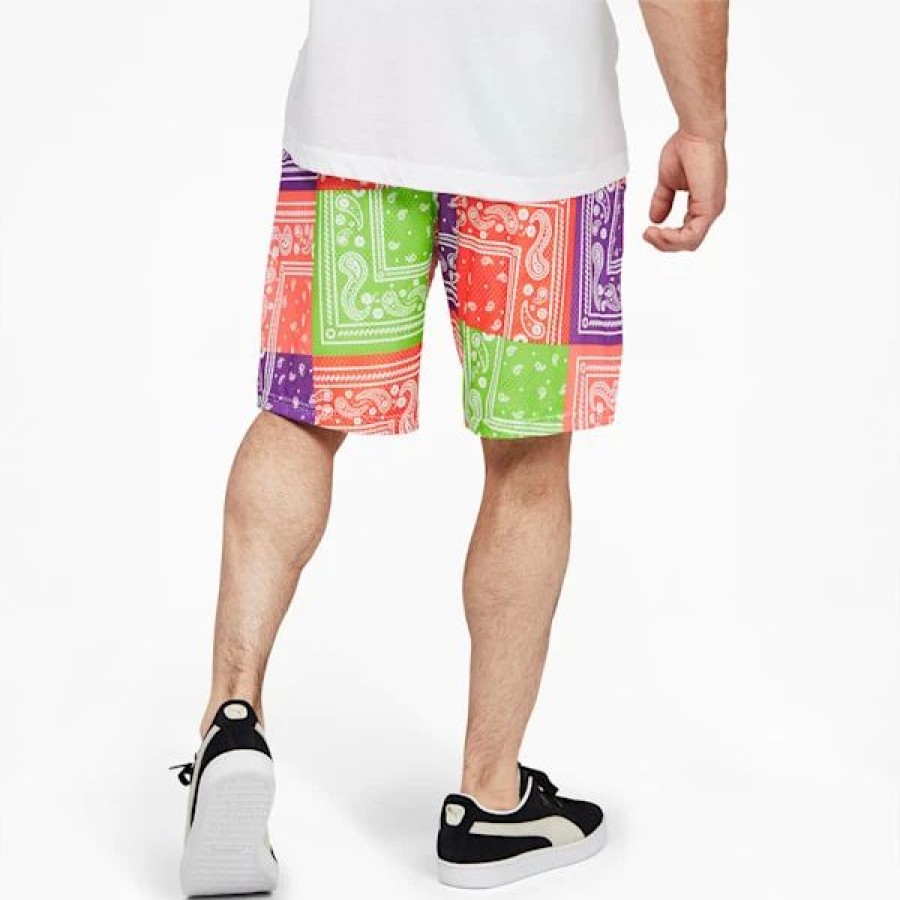 Sports * | Puma X Lamelo Ball Not From Here Paisley Printed Men'S Basketball Shorts Puma White