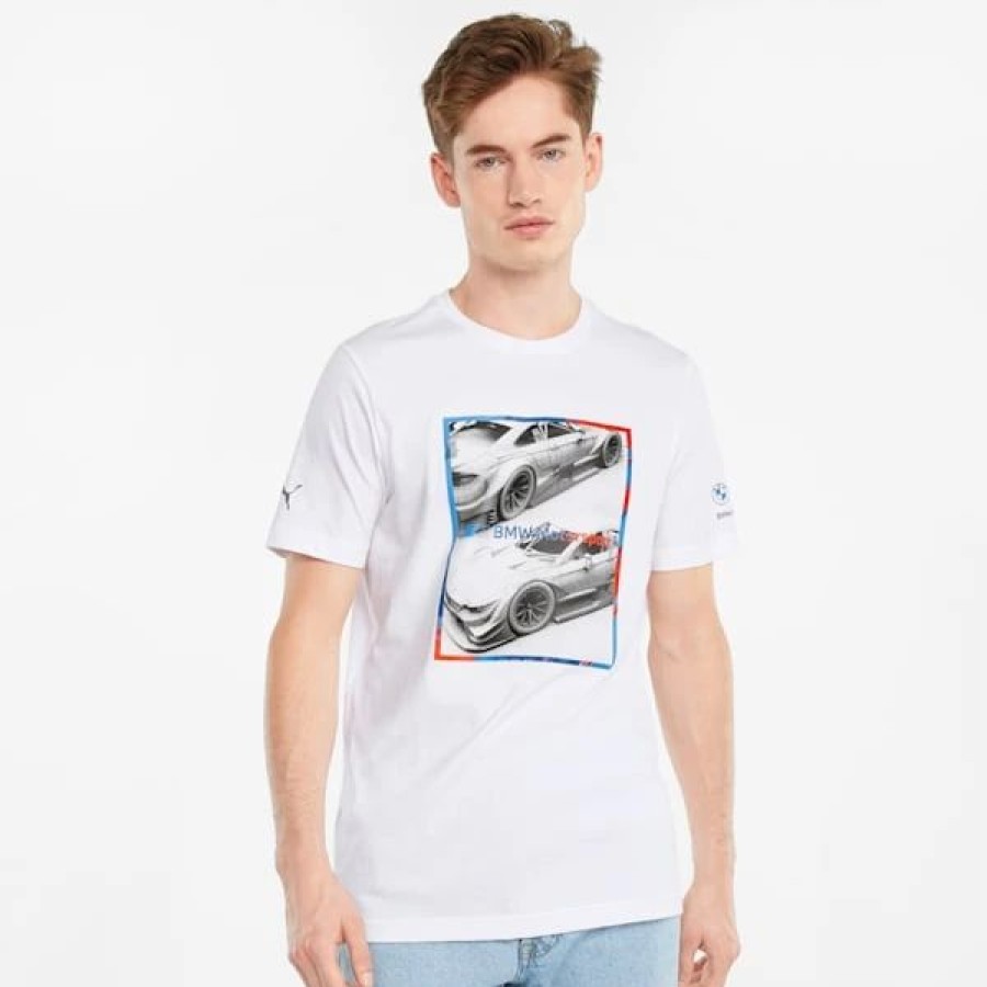 Sports * | Bmw M Motorsport Logo Graphic Men'S Tee Puma White