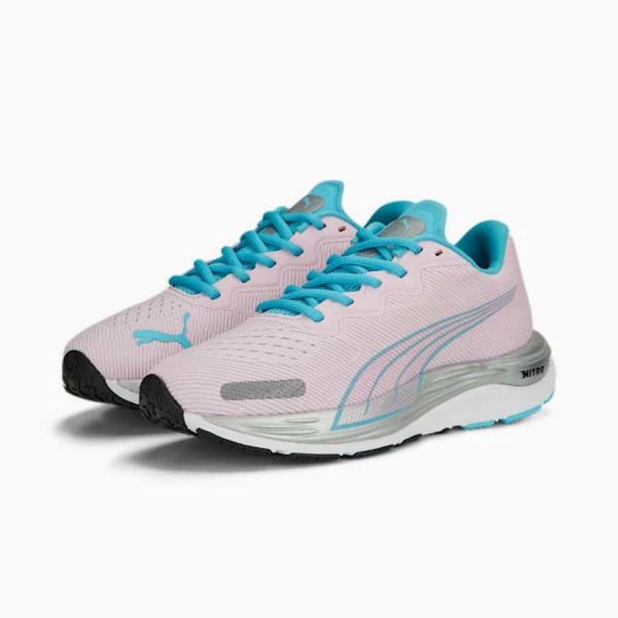 Sport * | Velocity Nitro 2 Big Kids' Running Shoes Pearl Pink-Hero Blue-Puma White