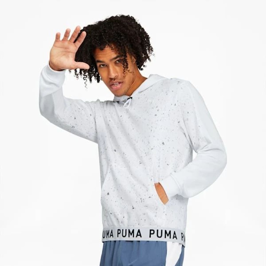 Clothing * | Printed Men'S Training Hoodie Puma White