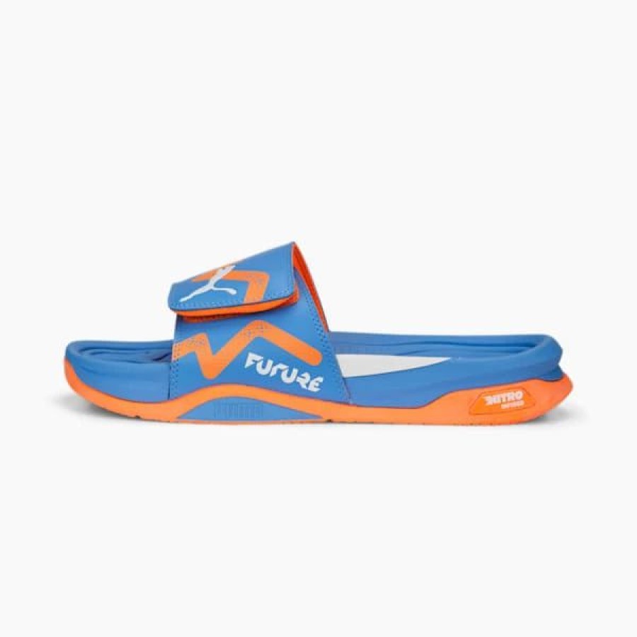 Shoes * | Dream Nitro Future Slides Blue Glimmer-Ultra Orange-Puma White