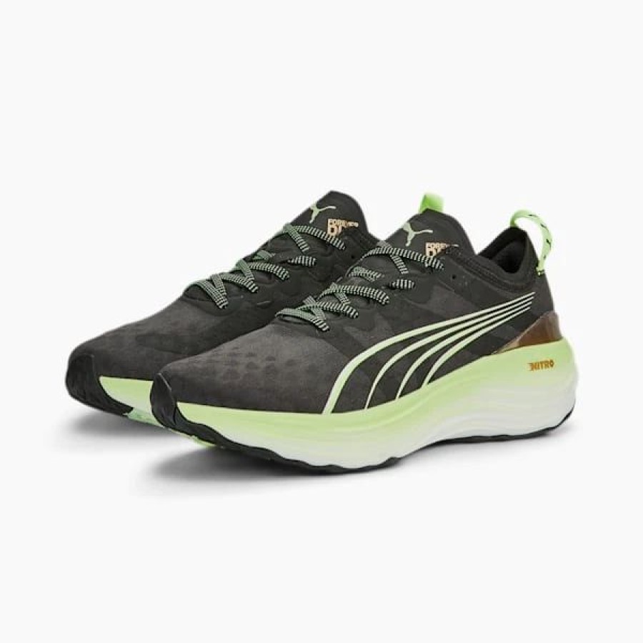 Shoes * | Foreverrun Nitro Men'S Running Shoes Puma Black-Light Mint