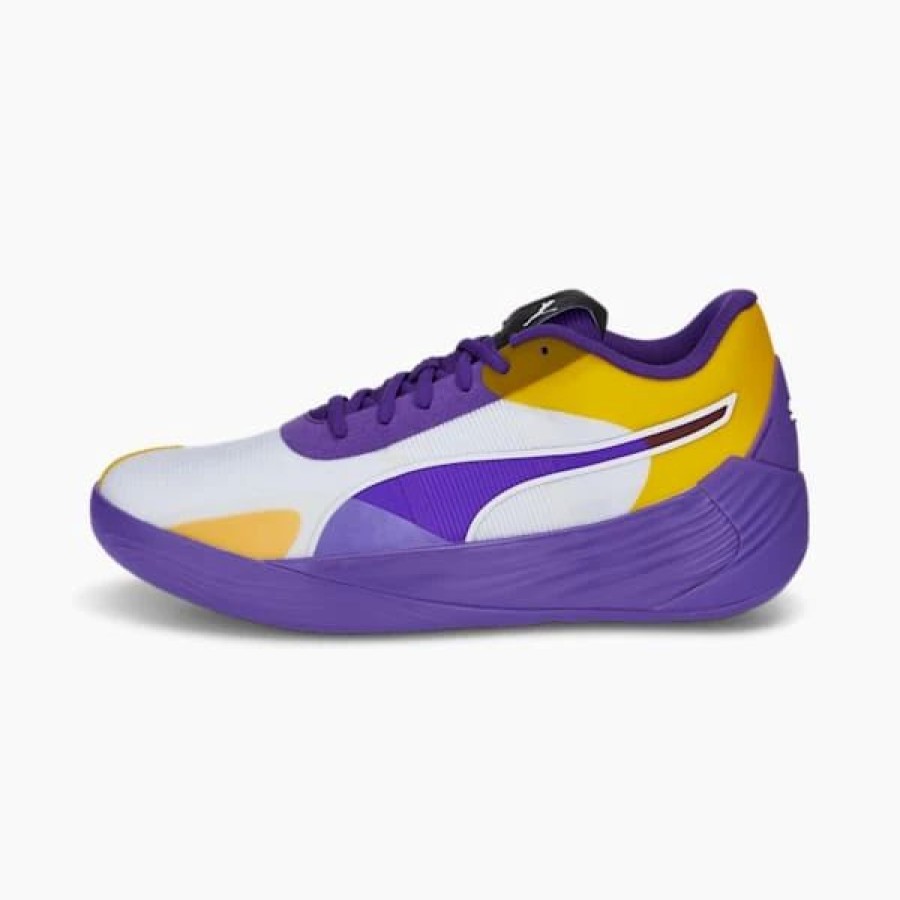 Shoes * | Puma Fusion Nitro Team Basketball Shoes Prism Violet-Spectra Yellow