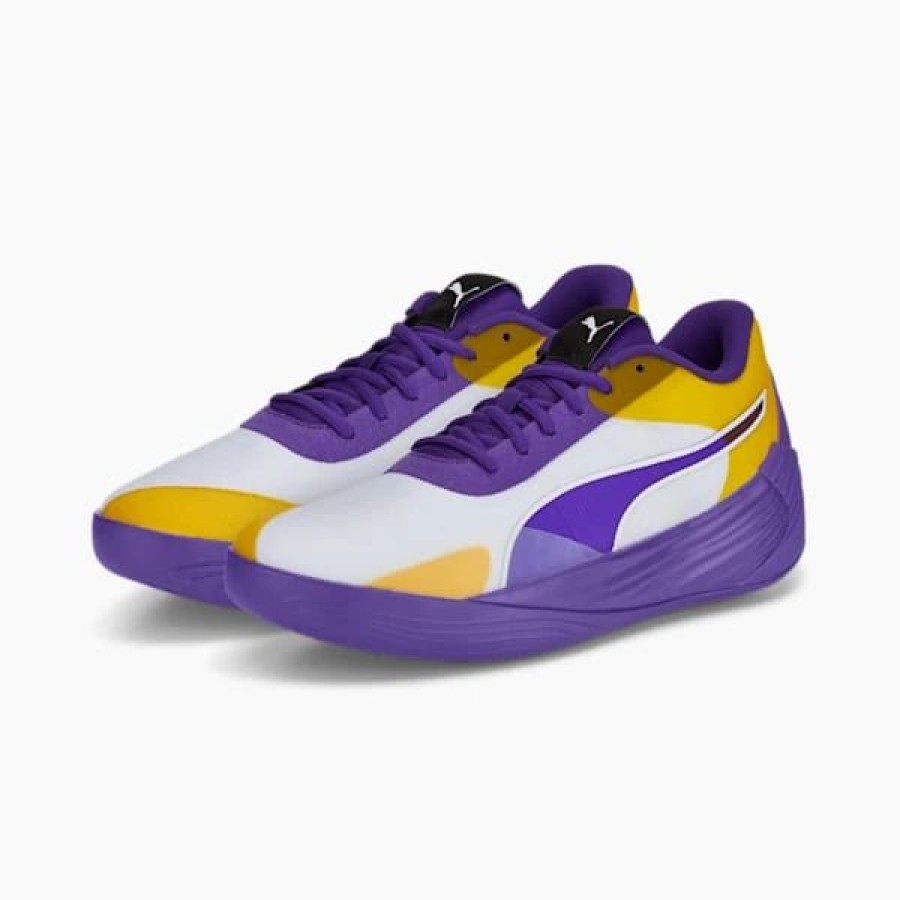 Shoes * | Puma Fusion Nitro Team Basketball Shoes Prism Violet-Spectra Yellow