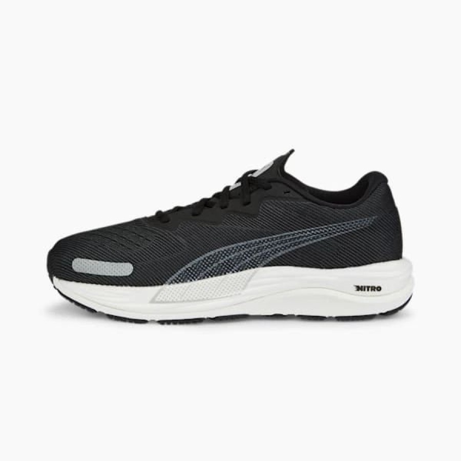 Shoes * | Velocity Nitro 2 Wide Men'S Running Shoes Puma Black-Metallic Silver