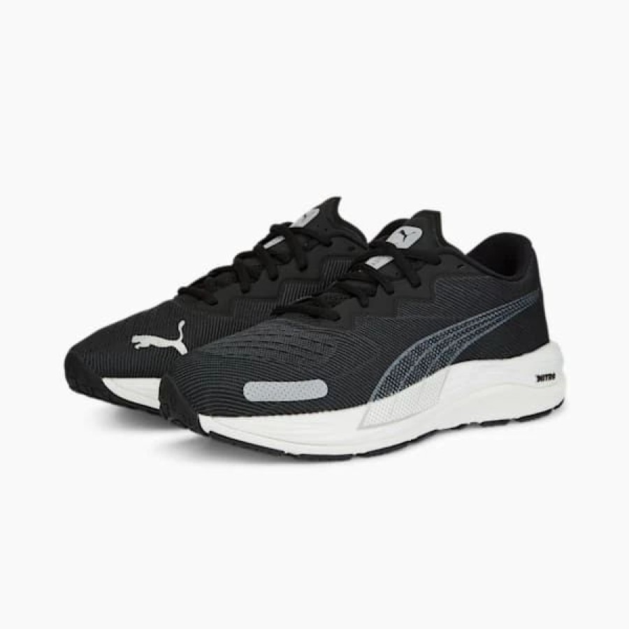 Shoes * | Velocity Nitro 2 Wide Men'S Running Shoes Puma Black-Metallic Silver