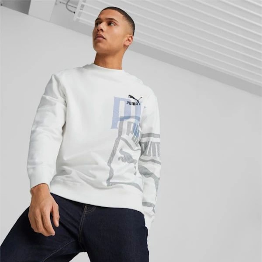 Clothing * | Classics Gen Puma Crew Neck Men'S Sweatshirt Puma White