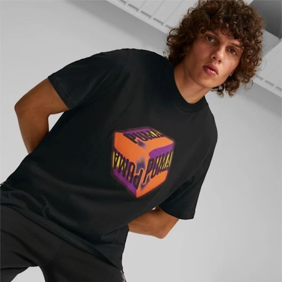 Clothing * | Sportswear By Puma Men'S Graphic Tee Puma Black-Orange