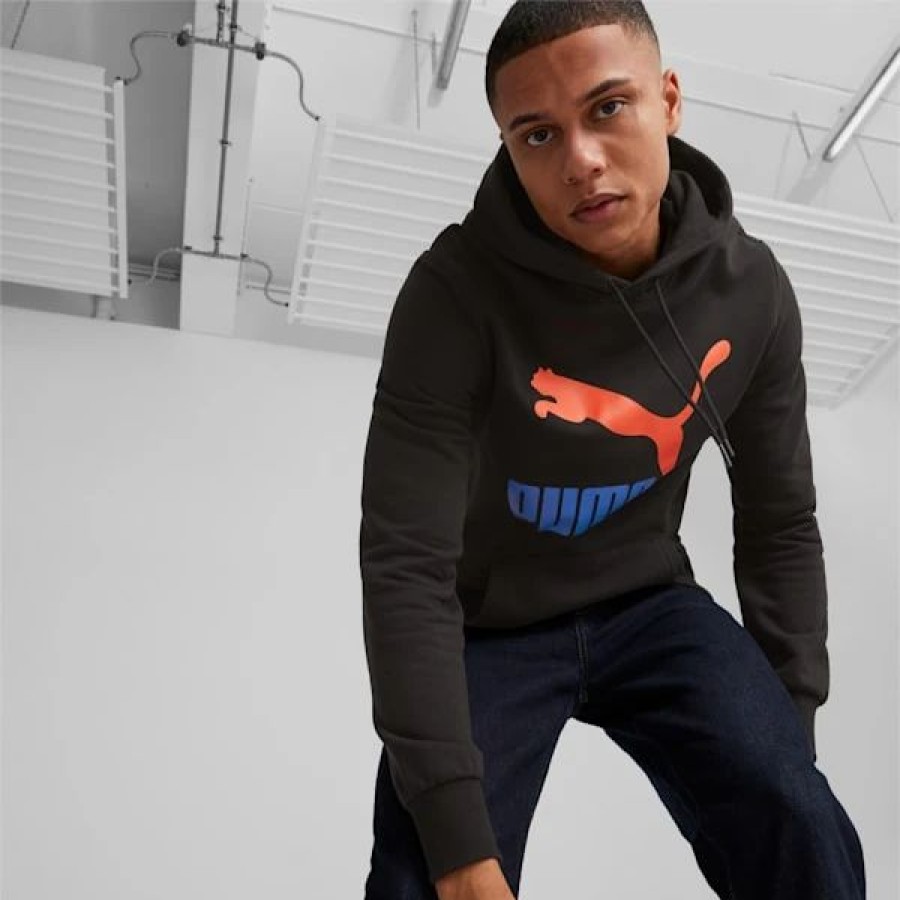 Clothing * | Classics Logo Hoodie Men Puma Black-Royal Sapphire