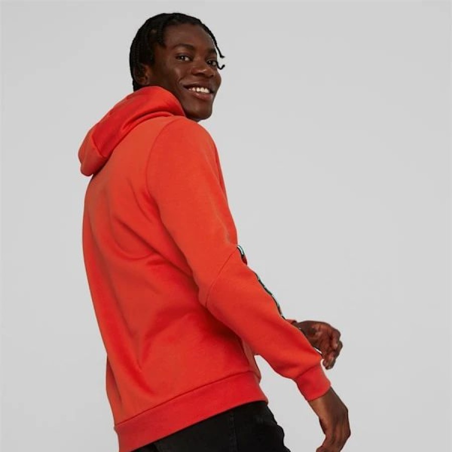 Clothing * | Puma Essentials+ Tape Men'S Hoodie Burnt Red