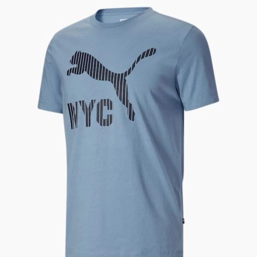 Clothing * | Puma Nyc Pinstripe Men'S Tee Filtered Ash