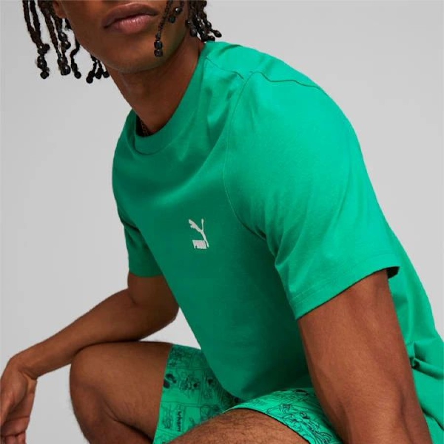 Clothing * | Puma Classics Small Men'S Logo Tee Grassy Green