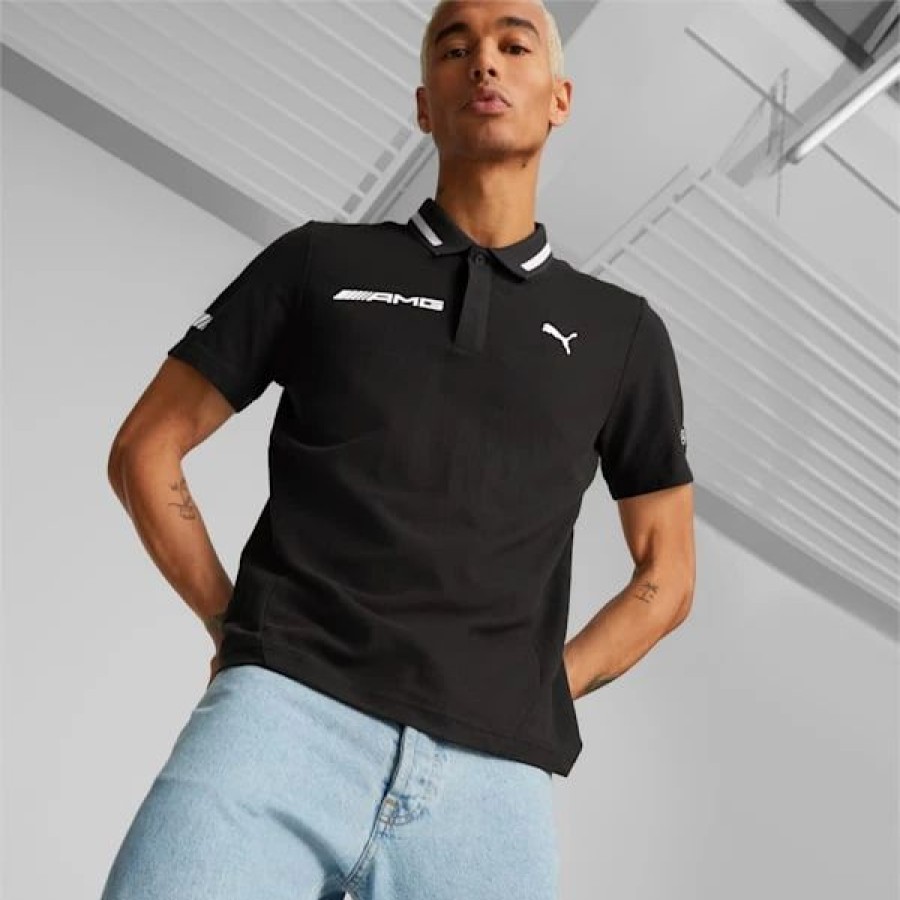 Clothing * | Mercedes-Amg Petronas Motorsport Men'S Polo Shirt Puma Black